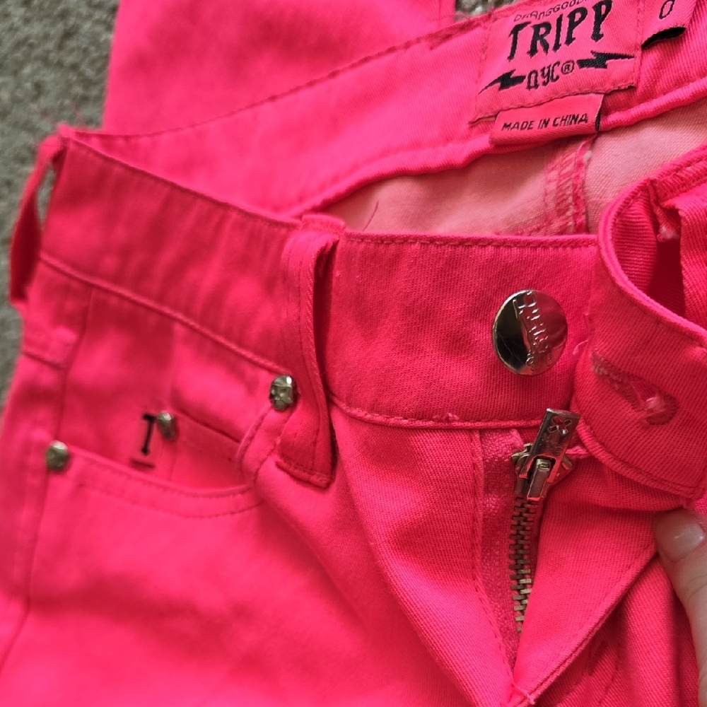 Tripp Nyc Hot Pink Skinny Jeans - Picture 4 of 5